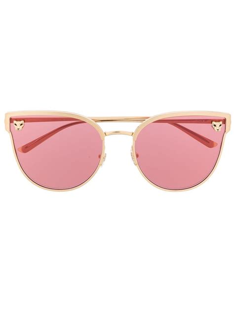 Cartier Panthère De Cartier Cat Eye Frame Sunglasses In Pink Lyst