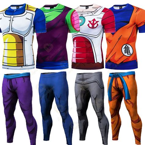 T Shirt De Compression Manches Longues Dragon Ball Fitness Pour Hommes