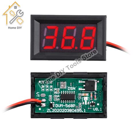 2 Hilos Del Volt Metro Digital DC 5 120V Voltaje LED Meter Panel Rojo