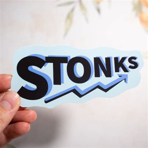 Stock Stickers Stonks Go Up Stonks Decal Meme Stickers Stonks Meme Meme