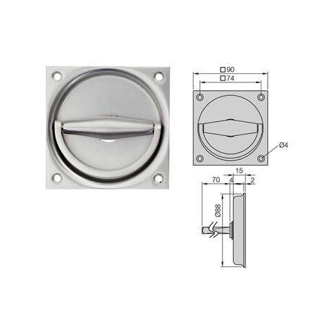 Cuvette à boucle en aluminium anodisé argent partie femelle pce