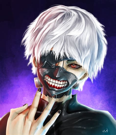 Artstation Ken Kaneki Fan Art Digital Painting