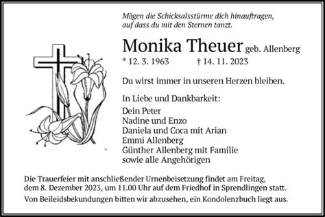 Traueranzeigen Von Monika Theuer Trauer Op Online De