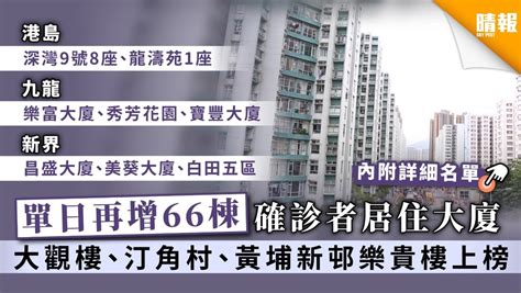 【新冠肺炎】單日再增66棟確診者居住大廈 大觀樓、汀角村、黃埔新邨樂貴樓上榜【內附詳細名單】 晴報 健康 呼吸道疾病 D200802