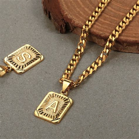 Collar Con Inicial Con Nombre Para Hombre Y Mujer Colgante De 26