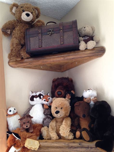 Cute Storage For Stuffed Animals Wooden Shelves Kid Room Decor