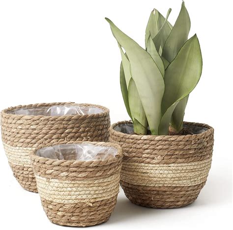 Amazon La Jolie Muse Seagrass Planter Basket Indoor Outdoor