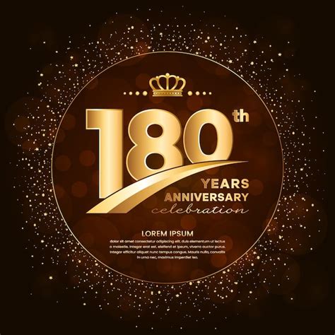 Premium Vector 180th Anniversary Logo With Gold Numbers And Glitter Isolated On A Gradient