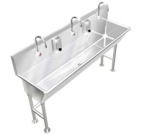 Heavy Duty 14 Gauge 0 0781 Type 304 Stainless Steel Multi Station Wash Up Sink 72