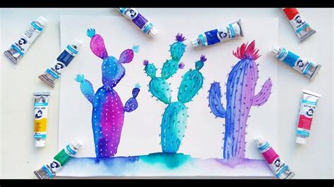 Easy Watercolor Cactus Painting Tutorial Diy Art For Beginners Youtube