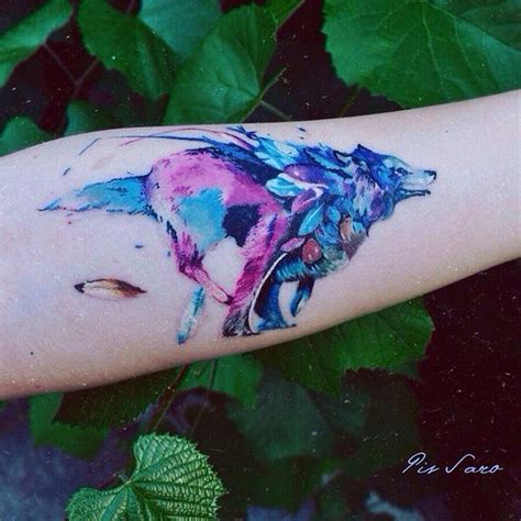 Tattoo Artist Pis Saro Creates Wonderful Sketchy Watercolor Tattoos