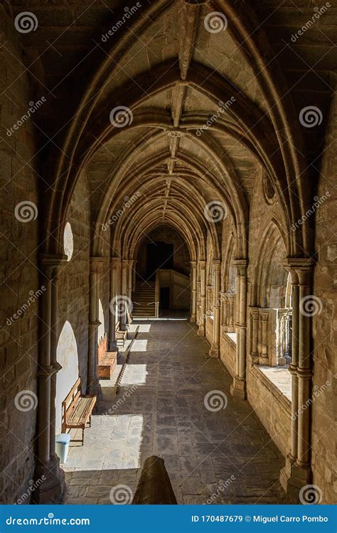 Interior And Cloister Of Evora Cathedral In Portugal Stock Image