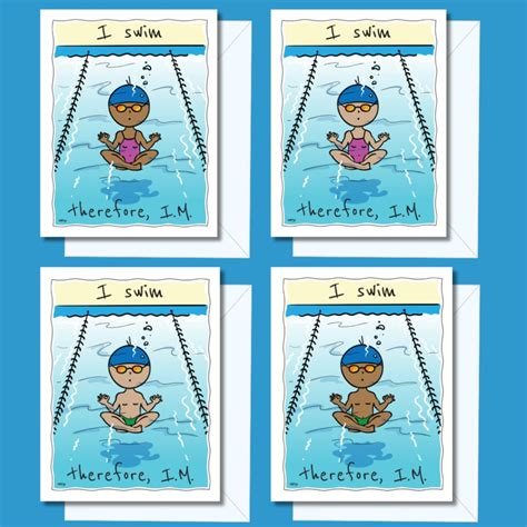 Swimmer Note Card Thank You Card For Swim Coach Thank You Card For Swim