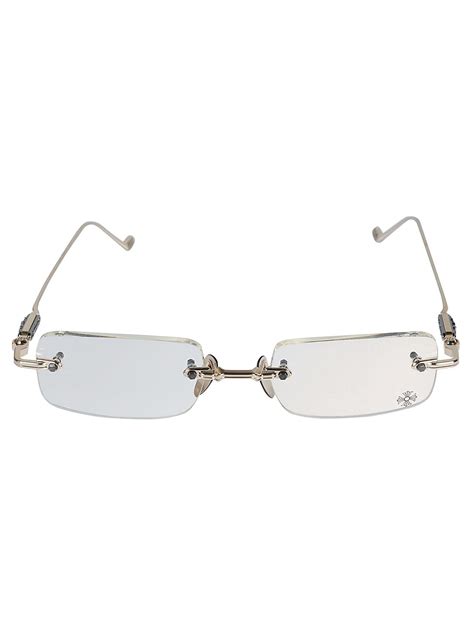 Chrome Hearts Rectangle Lens Thin Temple Glasses In Metallic Lyst