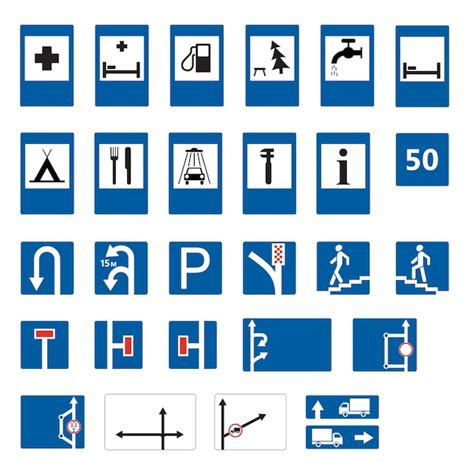 Premium Vector | Road highway signs. information traffic signs.