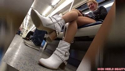 Blonde Milf In White Boots Femdom Slave