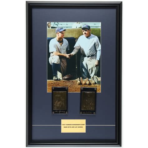 Babe Ruth Lou Gehrig Custom Framed Photo Display With Set Of Lou