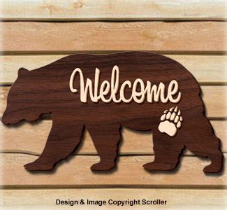 Bear Welcome Sign Pattern, Signs: The Winfield Collection