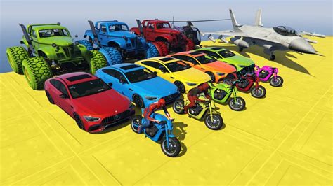 Gta V Mega Ramp On Bikes Fighter Jets Boats By Trevor And Friends