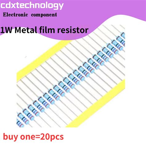 Resistencia De Pel Cula Met Lica 20 Piezas 1W 1 1R 1M 1 2 10 22 Png