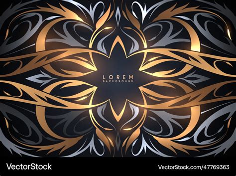 Gold and silver floral ornate background Vector Image