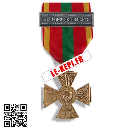 Médaille Ordonnance Croix du Combattant volontaire Agrafe Missions