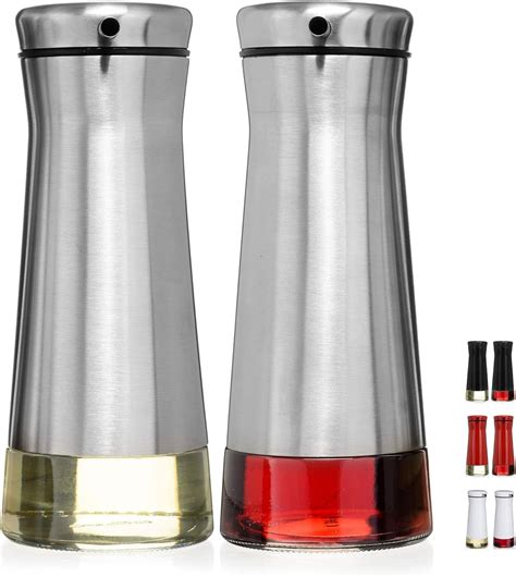 Amazon CHEFVANTAGE Olive Oil And Vinegar Cruet Dispenser Set With