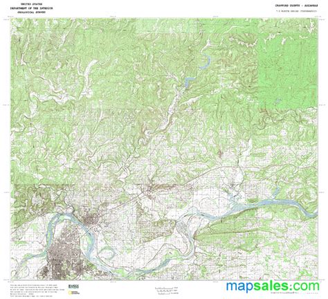 Crawford County Ar Topo Wall Map By Marketmaps Mapsales