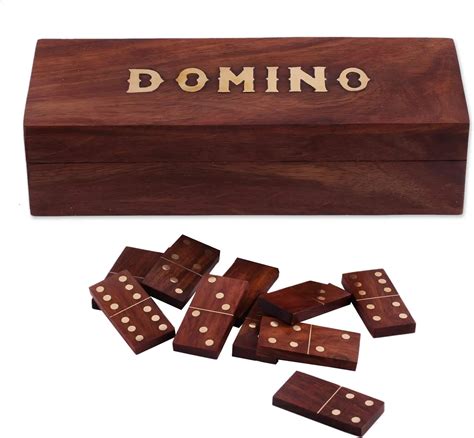 Master Piece Crafts Wooden Domino Game Set With Dominoes Pieces