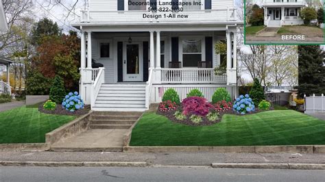 Old Style Colonial Front Bed Landscape Design Ma Front Of Home