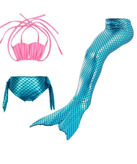 3 Pcs Mermaid Tail For Swimming Girl S Mermaid Bikini Pool Party