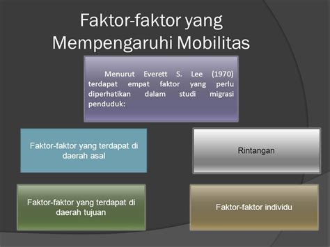 Faktor Yang Mempengaruhi Mobilitas Penduduk