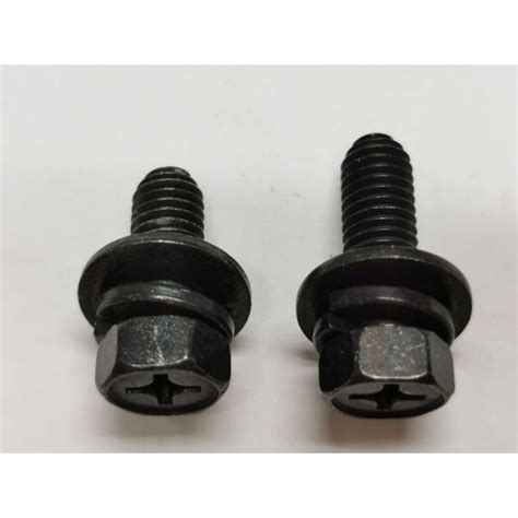 M Spanar Stainless Steel Black Philips Hex Flange Bolt With Double