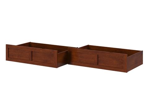 AFI Set of 2 Solid Wood Under Bed Storage Drawers, Twin XL/Queen, Walnut - Walmart.com