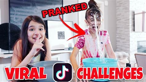 Recreating Viral Tiktok Challenges And Trends Emily And Evelyn Youtube