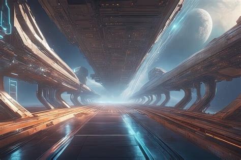 Premium AI Image | 3 d rendering of futuristic sci fi background3 d ...