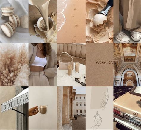 100 PCS Beige Aesthetic Wall Collage Nude Aesthetic Wall Collage Kit Tan Wall Decor Prints