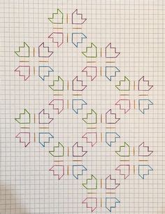 Isometric Paper Blackwork Embroidery Patterns Mirror Pattern