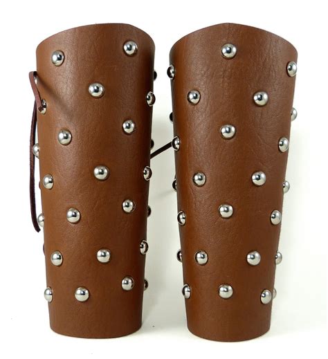 Leather Bracers Brown Studded Leather Vambraces Arm Guard