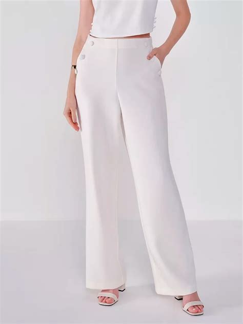 Cal A Pantalona De Alfaiataria Off White Regiane Loja Coimbra S