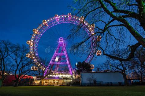 Vienna Giant Wheel Illuminated Stock Photo - Image of park, place: 106890932