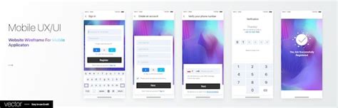 Design Der Mobilen Anwendung Ui Ux Premium Vektor