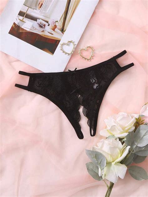 Floral Lace Crotchless Panty Lingerie SHEIN USA