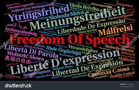 Freedom Speech Different Languages Word Cloud 스톡 일러스트 475364539