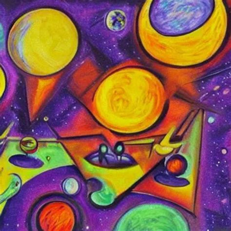 An Abstract Cubism Realistic Painting Of Extraterres OpenArt