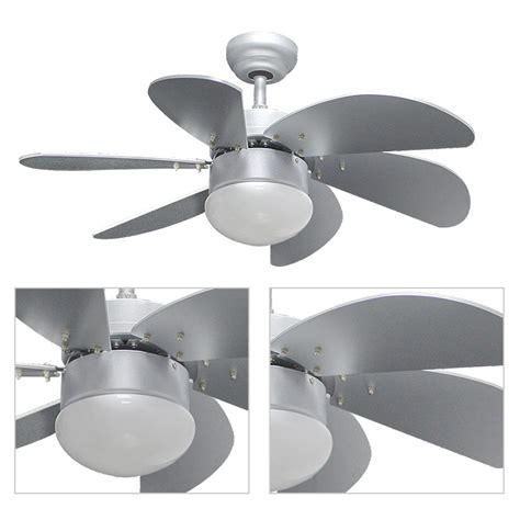 Small Fan Ceiling Fan 30 Inch Fans Mini Remote Control Stain Silver 6 ...