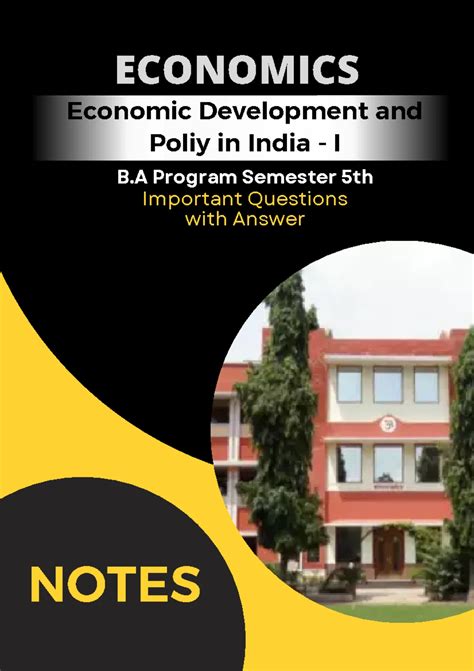 Economic Development And Policy In India I B A Programme 5th Sem