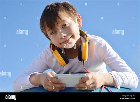 Boy With Smartphone Stock Photo Alamy