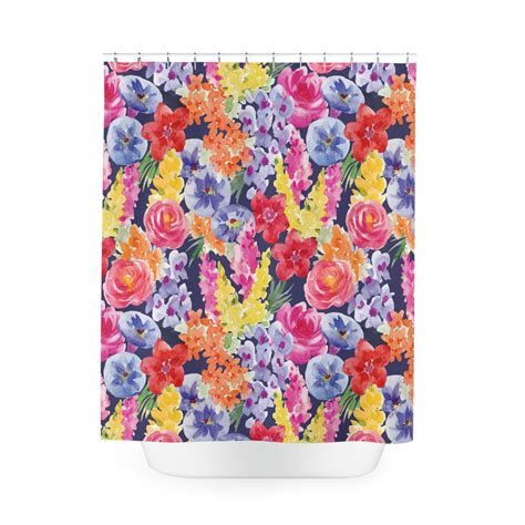 Floral Boho Flower Pattern Shower Curtain Sold By Venereal Vita Sku