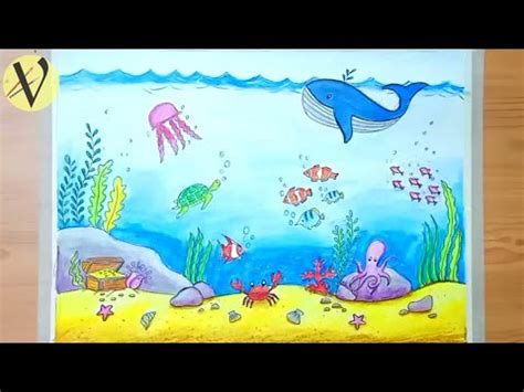 Underwater Life Drawing For Kids